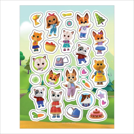 Наклейки детские декоративные Росмэн Кошечки-собачки (100 штук в  упаковке)