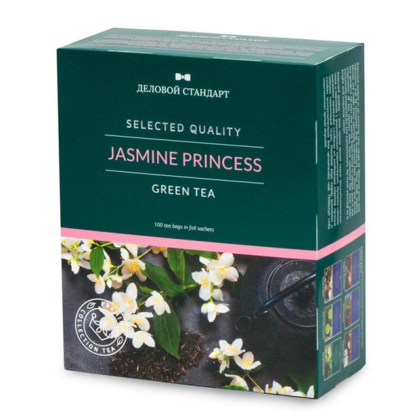 Чай Деловой Стандарт Jasmine Princess зеленый с жасмином 100 пакетиков