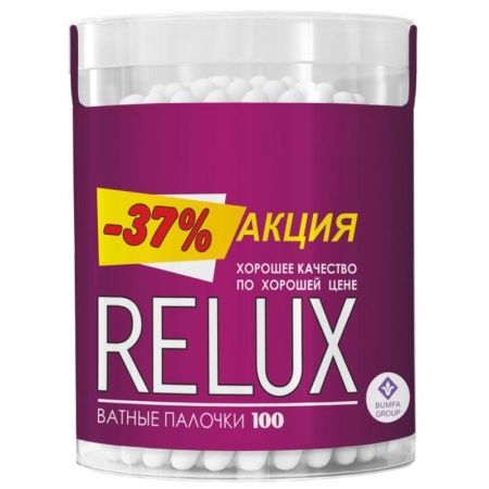 Палочки ватные Relux 100 штук в упаковке (стакан)