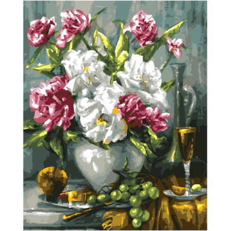 Картина по номерам Lori Пионы на столе