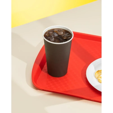 Стакан одноразовый бумажный 400 мл черный 50 штук в упаковке Комус Эконом