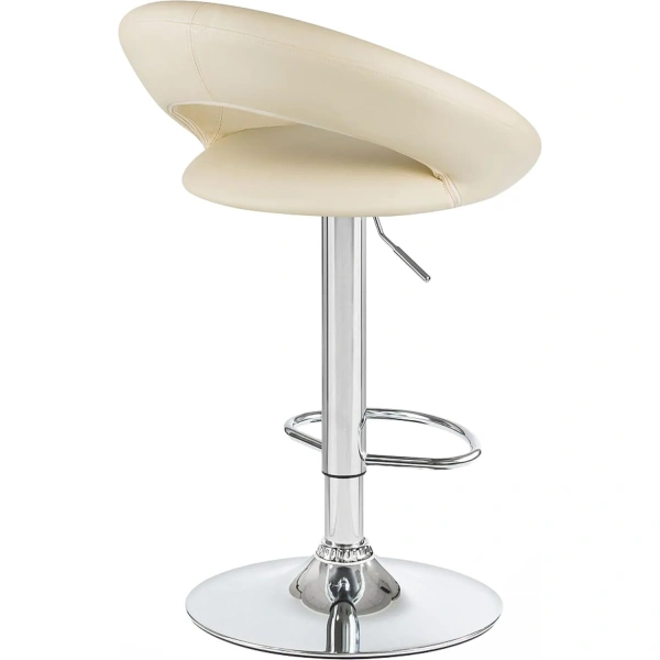 Стул барный Dobrin Mira кремовый/хромированный (искусственная  кожа/металл)