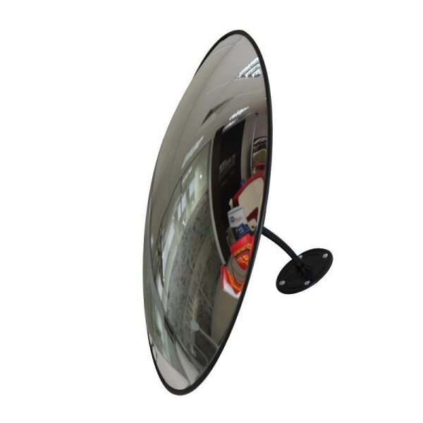 Зеркало круглое противокражное обзорное 430 мм с черным квитом внутреннее