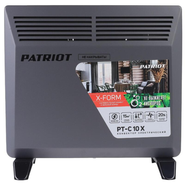 Конвектор напольный Patriot PT-C 10 X серый (1000 Вт, с  терморегулятором, 633307302)