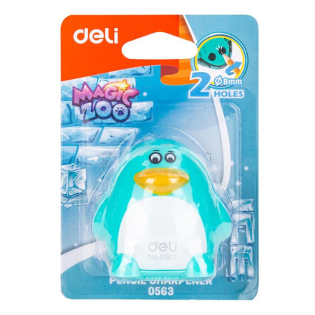 Точилка для карандашей Deli Пингвин E0563 с контейнером пластиковая Точилка для карандашей Deli Пингвин E0563 с контейнером пластиковая