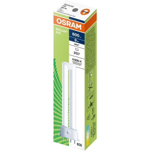 Лампа люминесцентная Osram 9 Вт 2G7 T3 4000 К 600 Лм (4099854123825)