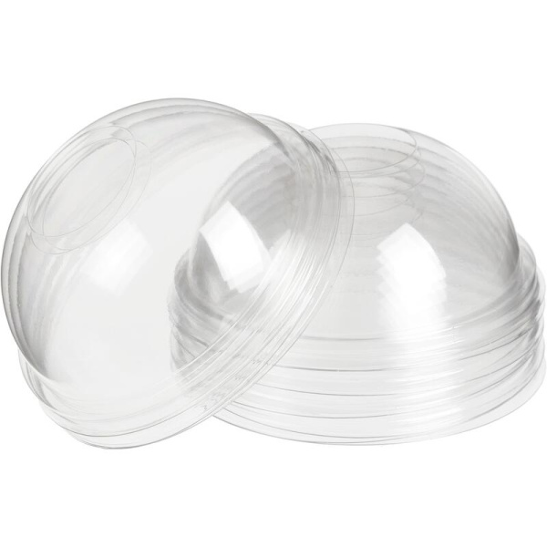 Крышка для стакана Стиролпласт 95 мм пластиковая прозрачная купольная  1000 штук в упаковке