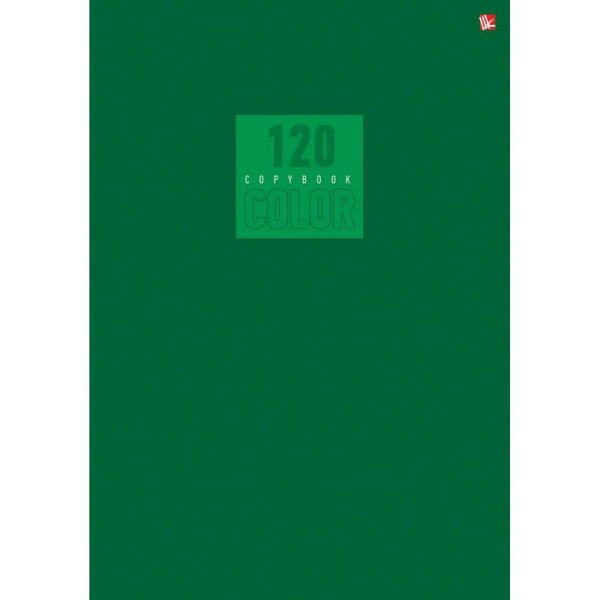 Бизнес-тетрадь Listoff А5- 120 листов зеленая в клетку на сшивке (140х220 мм)