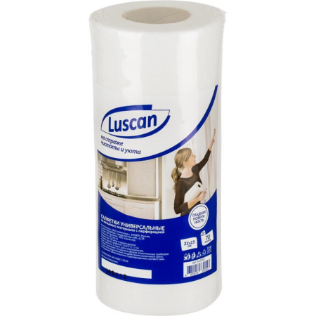 Салфетки Luscan универсальные в рулоне, 22х23см, 40 г/м2, 70шт.