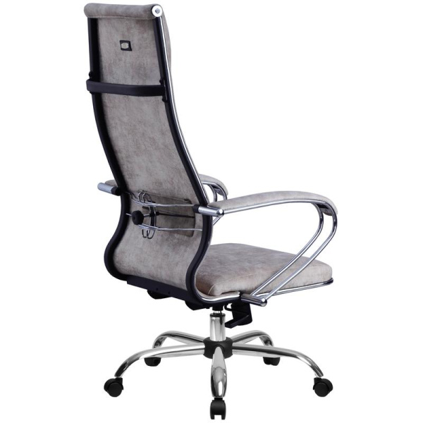 Кресло для руководителя Метта L 1m 42 Bravo 118/003 бежевое (ткань,  металл)