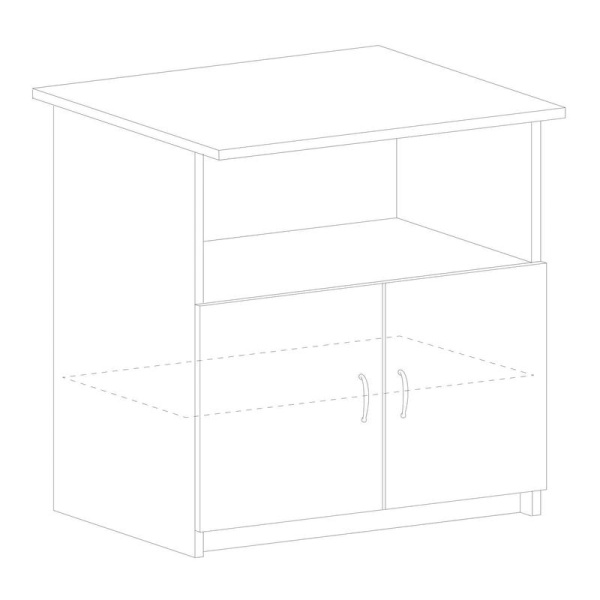 Тумба под оргтехнику СП-Бюджет 2558 (дуб шамони светлый, 720х600х740 мм)