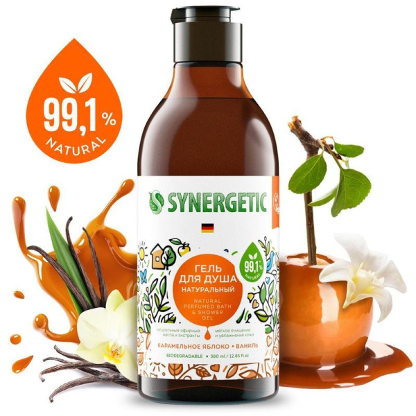 Гель для душа Synergetic Карамельное яблоко и ваниль 380 мл