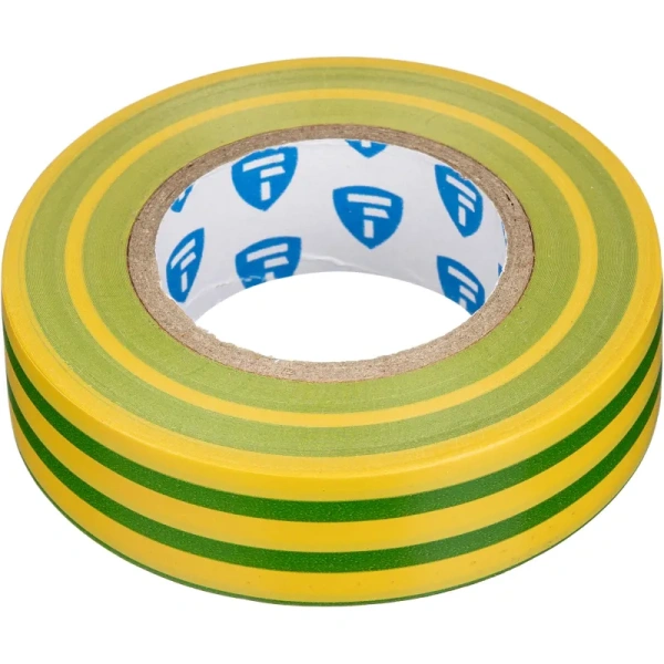 Изолента TOPFORT ПВХ 19 мм x 20 м жёлтая/зелёная (1687223)