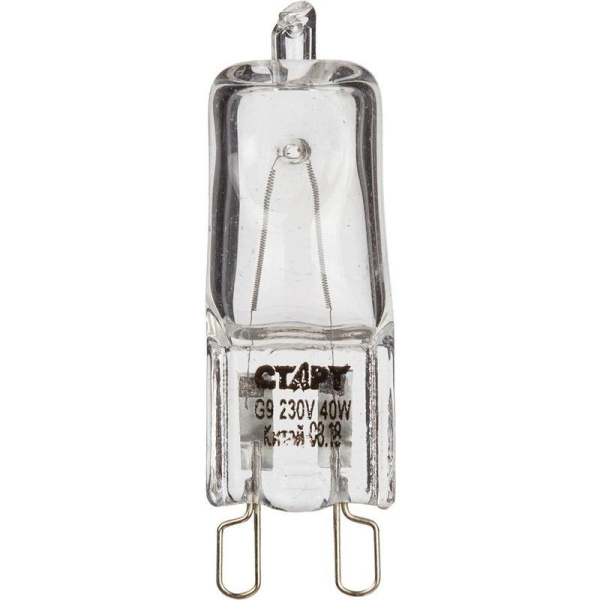 Лампа галогенная Старт 40 Вт G9 капсула прозрачная 2800 К теплый белый свет