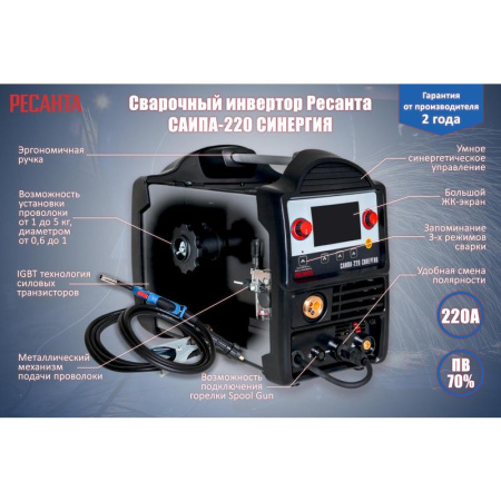 Сварочный инвертор Ресанта САИПА-220 (65/75)