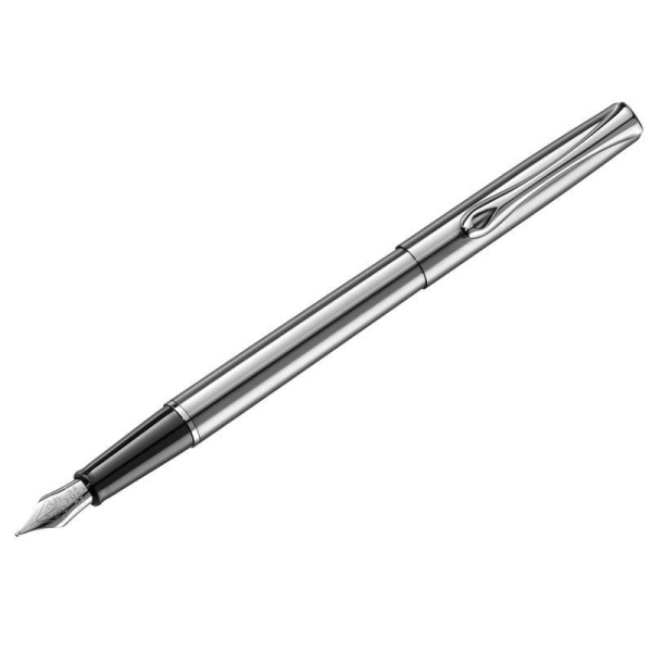 Ручка перьевая Diplomat Traveller stainless steel F цвет чернил синий цвет корпуса серебристый (артикул производителя D10057495)