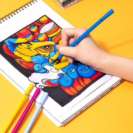 Фломастеры Deli EC157-12 12 цветов смываемые с вентилируемыми колпачками