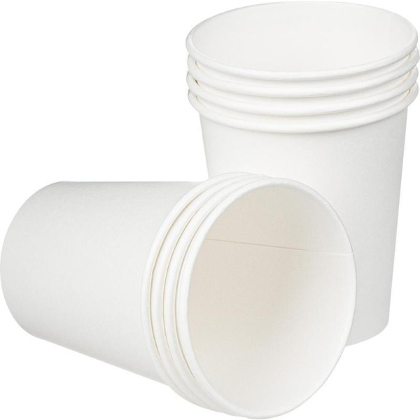 Стакан одноразовый бумажный 200 мл белый 50 штук в упаковке Huhtamaki