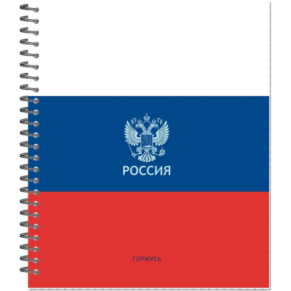 Тетрадь общая Полином Россия А5 48 листов в клетку на спирали ВД-лак