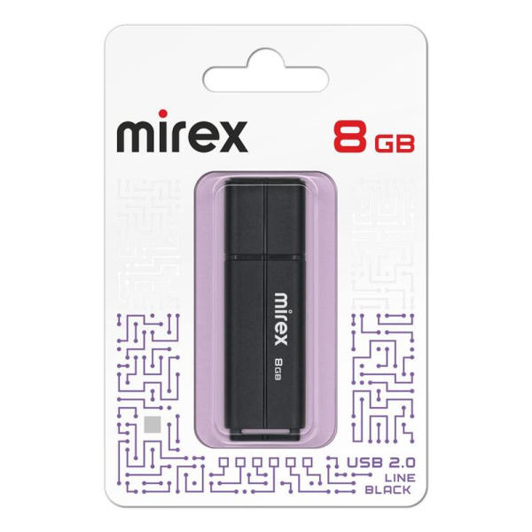 Флешка USB 2.0 8 ГБ Mirex Line (13600-FMULBK08)