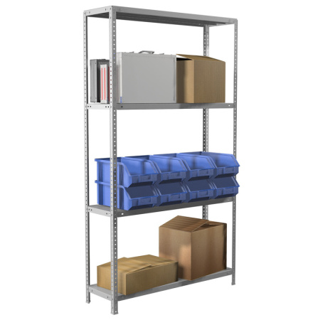 Стеллаж металлический Практик MS (4 полки, 1000x400x1850 мм)