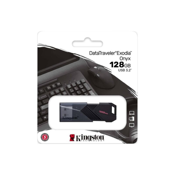 Флешка USB 3.0 128 ГБ Kingston Datatraveler Exodia Onyx (DTXON/128GB)