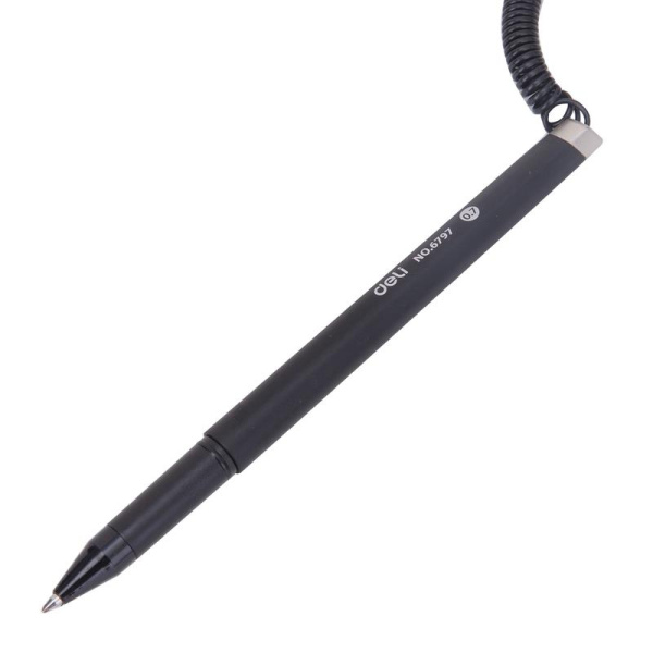 Ручка гелевая на липучке для стола Deli черная (толщина линии 0.7 мм)