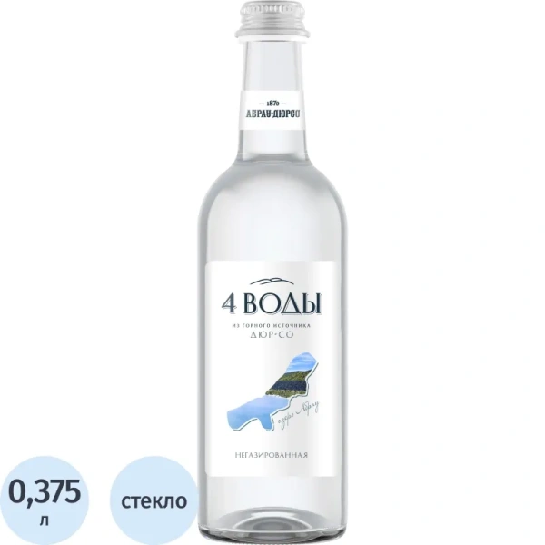 Вода питьевая 4 Воды негазированная 0.375 л