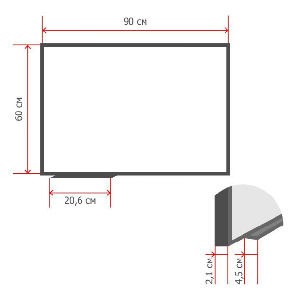 Доска магнитно-маркерная 60x90 см Комус Premium эмаль