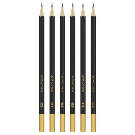 Набор чернографитных карандашей Academia НВ-8B заточенные (6 штук в упаковке)