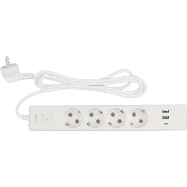 Удлинитель Power Cube 4 розетки + USB 1.9 м с заземлением и выключателем  (PC-6-2M)