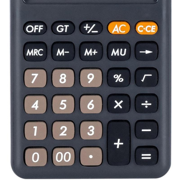 Калькулятор настольный Deli M120 12-разрядный серый 118.1x70.2х11 мм