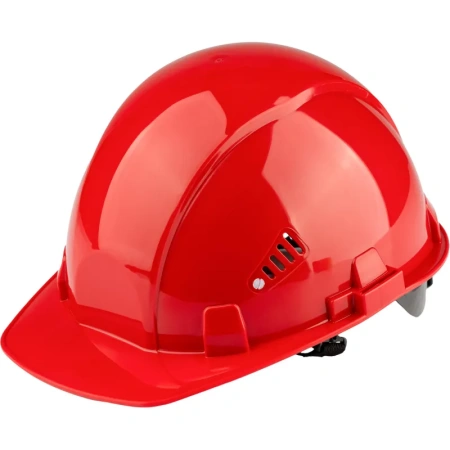 Каска защитная TOPFORT Стандарт 203 красная с храповым механизмом