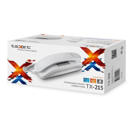 Телефон проводной TeXet TX-215 белый