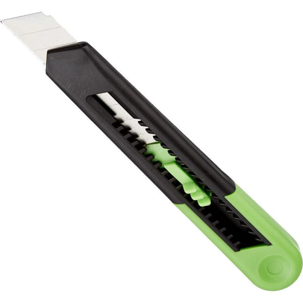 Нож канцелярский Альфа с фиксатором салатовый (ширина лезвия 18 мм)