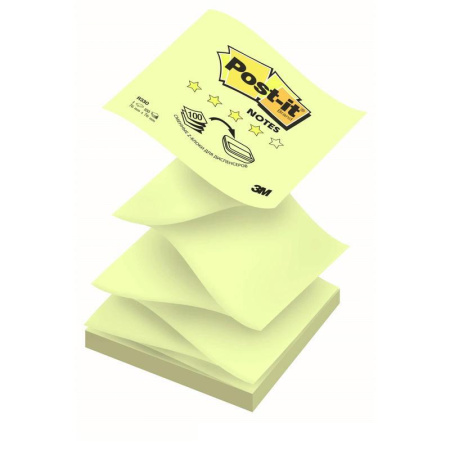 Стикеры Post-it 76x76 мм Z-сложения желтые пастельные 100 листов