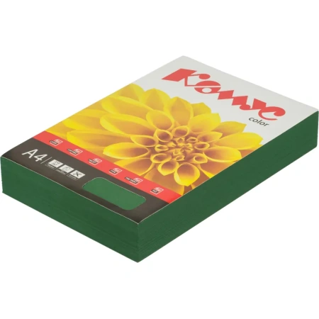 Бумага цветная для печати Комус Color изумруд интенсив (А4, 80 г/кв.м, 500 листов)