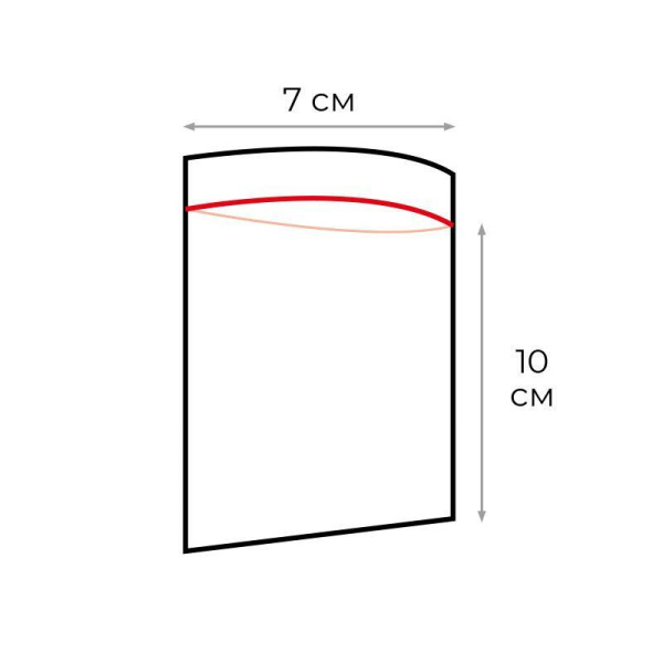 Пакет с замком zip-lock 7x10 см 32 мкм (ПВД, 100 штук в упаковке)