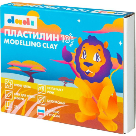 Пластилин классический Dadi 10 цветов 150 г со стеком Пластилин классический Dadi 10 цветов 150 г со стеком