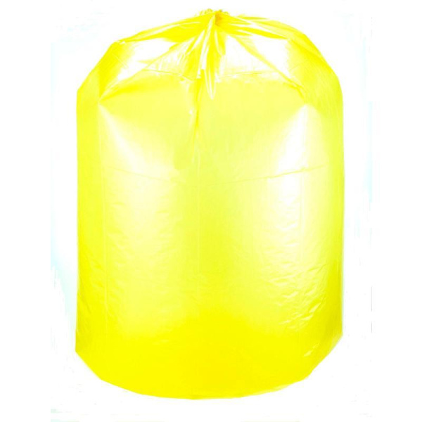 Мешки для мусора на 120 литров желтые Mirpack (14 мкм, в рулоне 10 штук, 70х110 см)