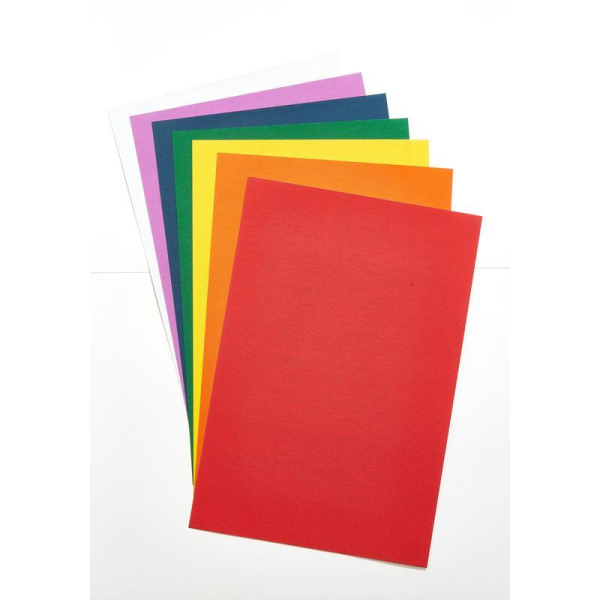 Цветная бумага Альт с фактурным тиснением A4 7 листов 7 цветов