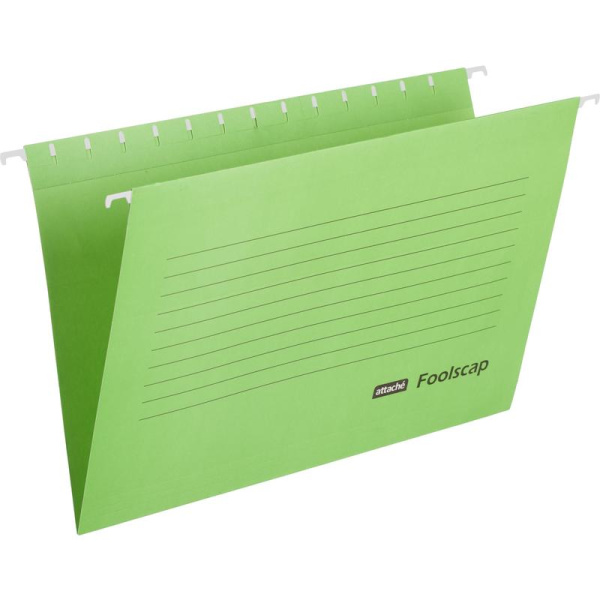 Подвесная папка Attache Foolscap до 200 листов зеленая (5 штук в   упаковке)