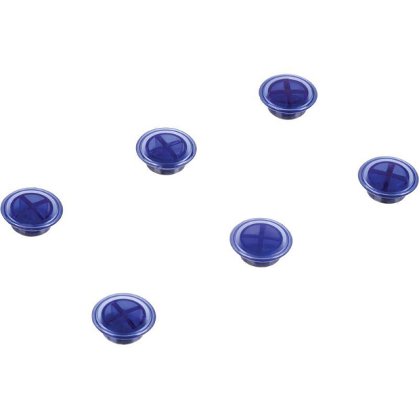 Магниты для досок (диаметр 20 мм, 6 штук в упаковке) для стеклянных досок прозрачный синий Глобус