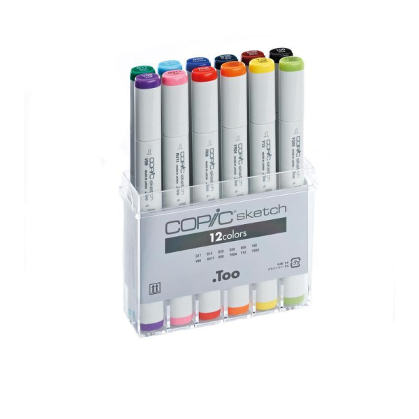 Набор маркеров Copic Sketch 12 цветов (толщина линии 1-8 мм)