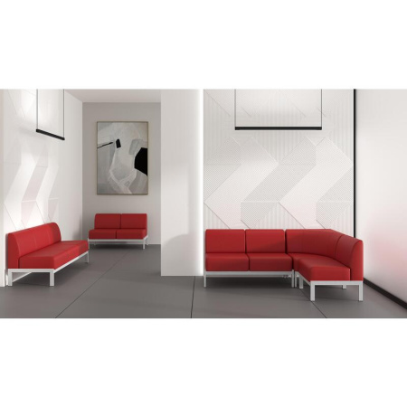 Модуль прямой Basis двухместный синий (экокожа)