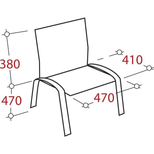 Стул офисный Easy Chair Rio Изо бордовый (ткань, металл черный)