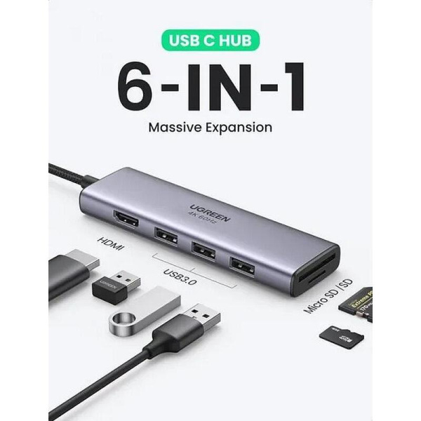 Разветвитель USB Ugreen CM511 (60383)