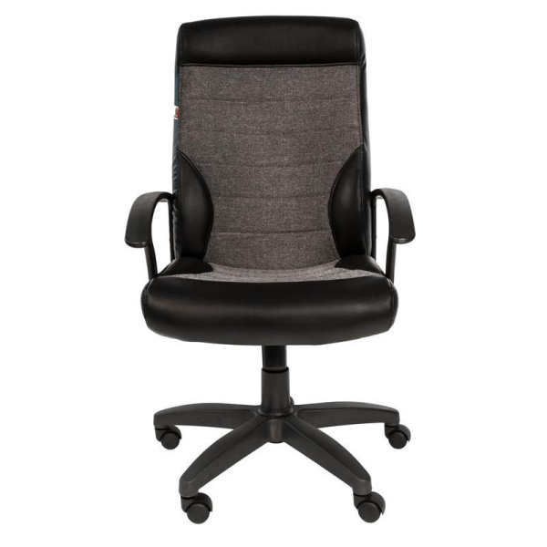Кресло для руководителя Easy Chair 639 TPU серое/черное (экокожа/ткань, пластик)