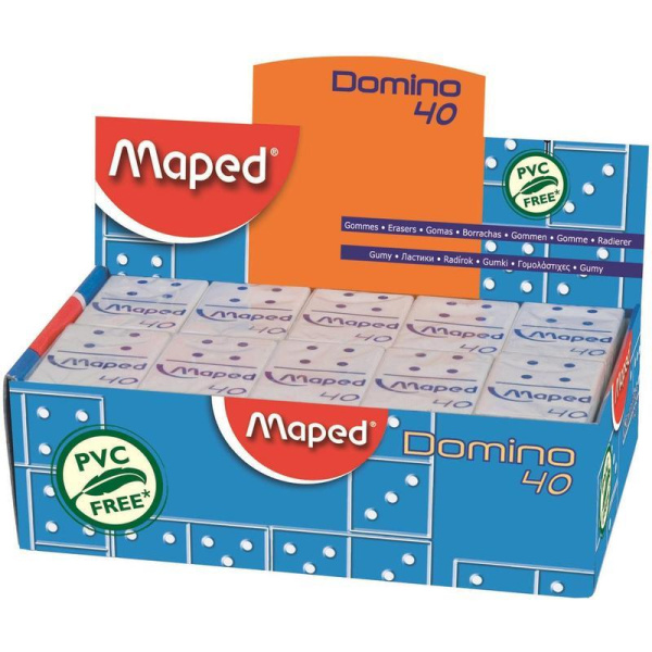 Ластик Maped Domino полимер прямоугольный 32х22х8.5 мм