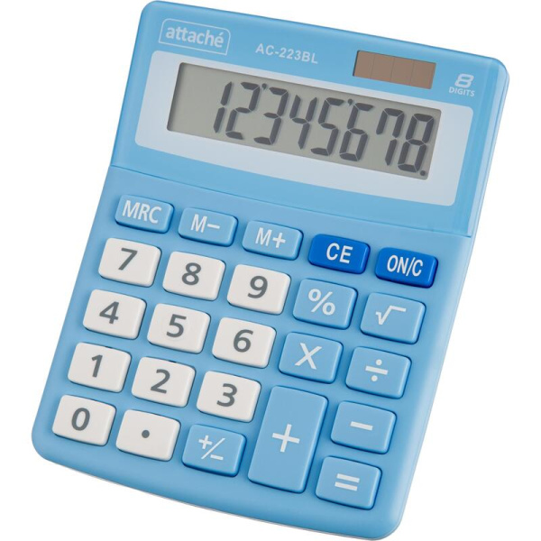 Калькулятор настольный Attache AС-223BL 8-разрядный голубой/белый  134x107x34 мм